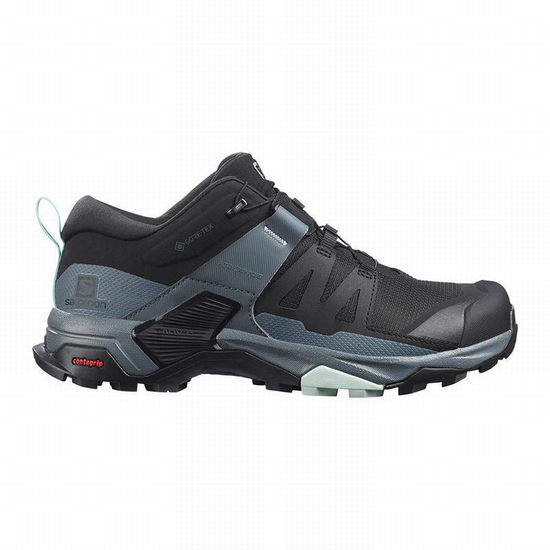 Zapatillas Trekking Salomon Mujer Negras / Azules - Salomon Argentina X ULTRA 4 GORE-TEX ,415092-BOX